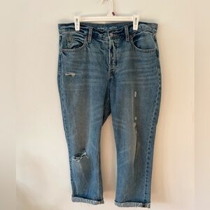 Old Navy High Rise Slouchy Straight Button Fly Jeans Size 12
